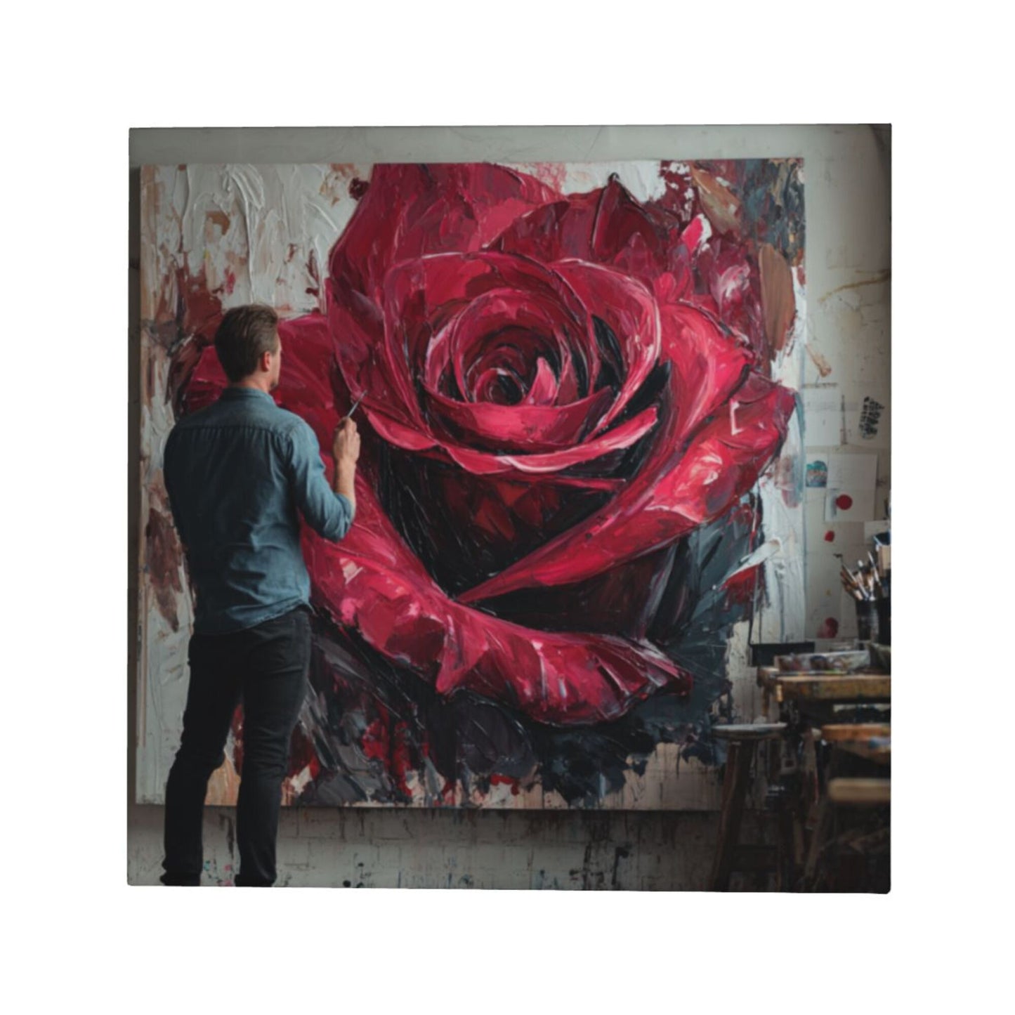12×12 Inch Canvas Frameless Decorative Painting of Art Creation Scene - Immersive Art - Atmosphere Home Wall Art
