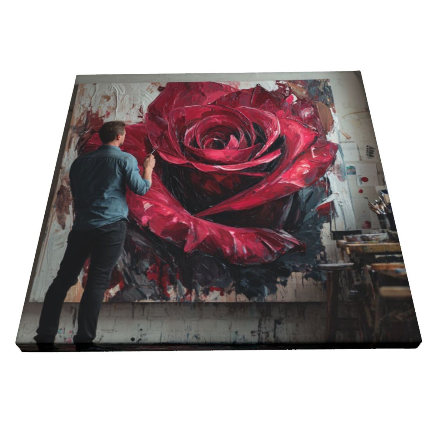 12×12 Inch Canvas Frameless Decorative Painting of Art Creation Scene - Immersive Art - Atmosphere Home Wall Art