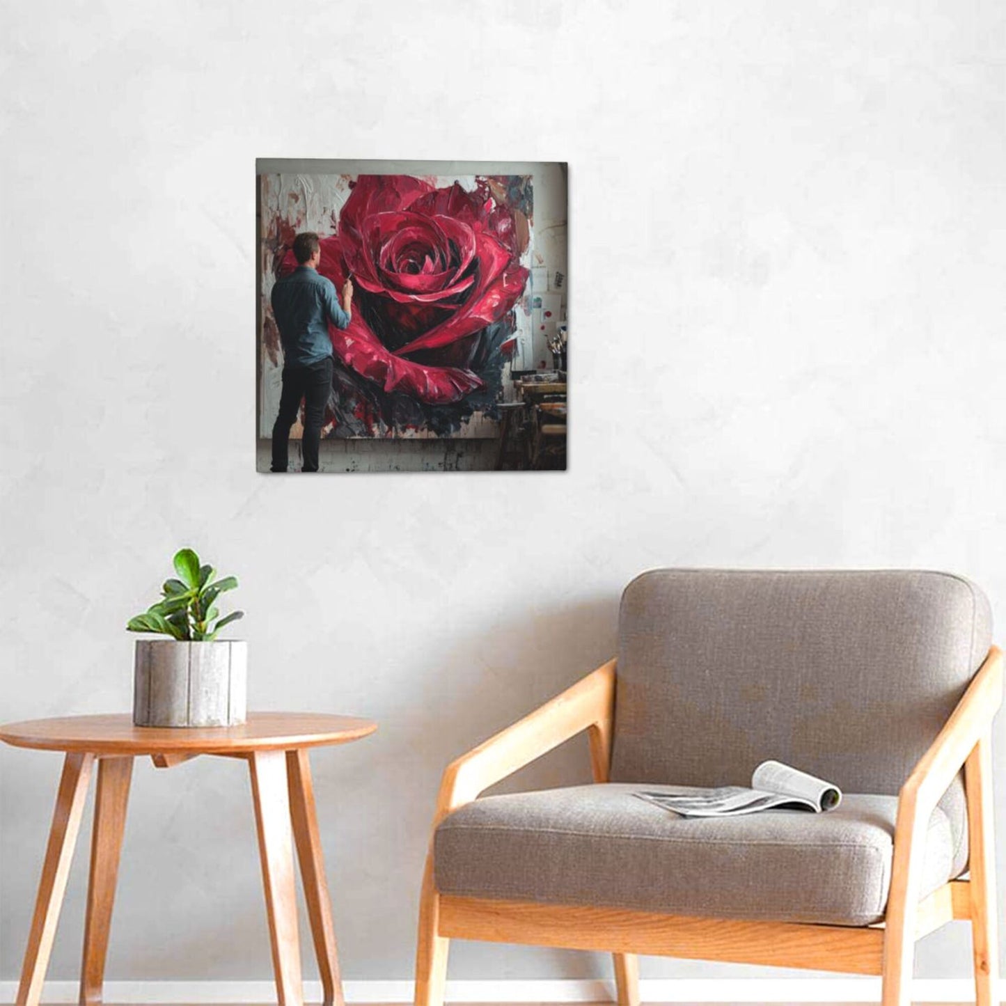 12×12 Inch Canvas Frameless Decorative Painting of Art Creation Scene - Immersive Art - Atmosphere Home Wall Art