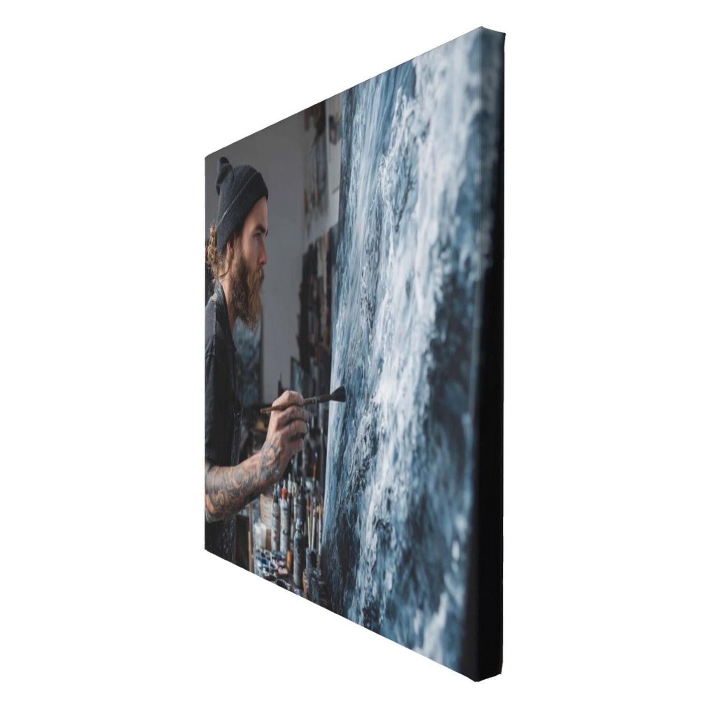 12×12 Inch Canvas Frameless Decorative Painting of Artistic Creation Moment - Home Decor Wall Art Capturing Artistic Charm