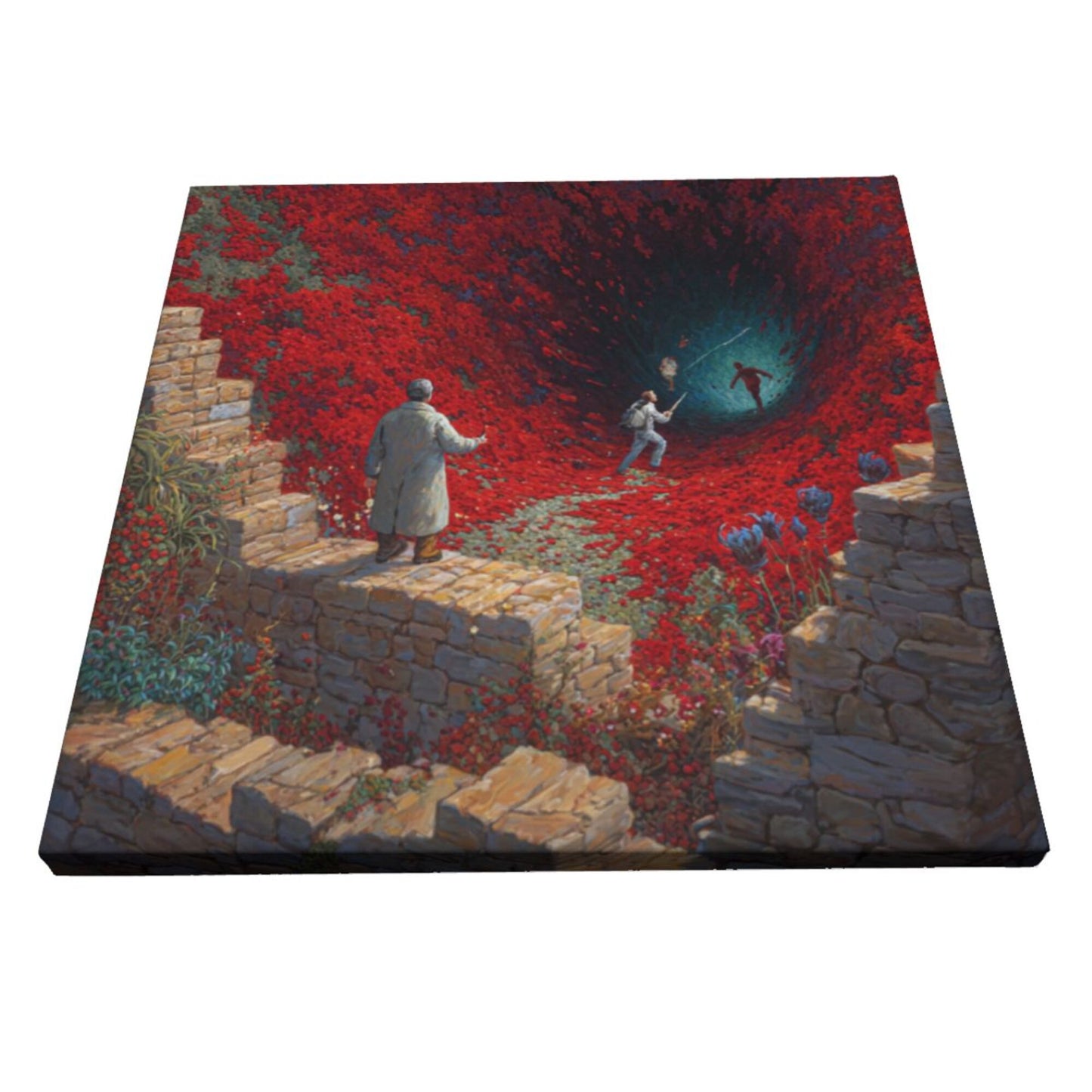 12×12 Inch Canvas Frameless Decorative Painting of Fantasy Scene - Immersive Art Exploration Home Wall Art