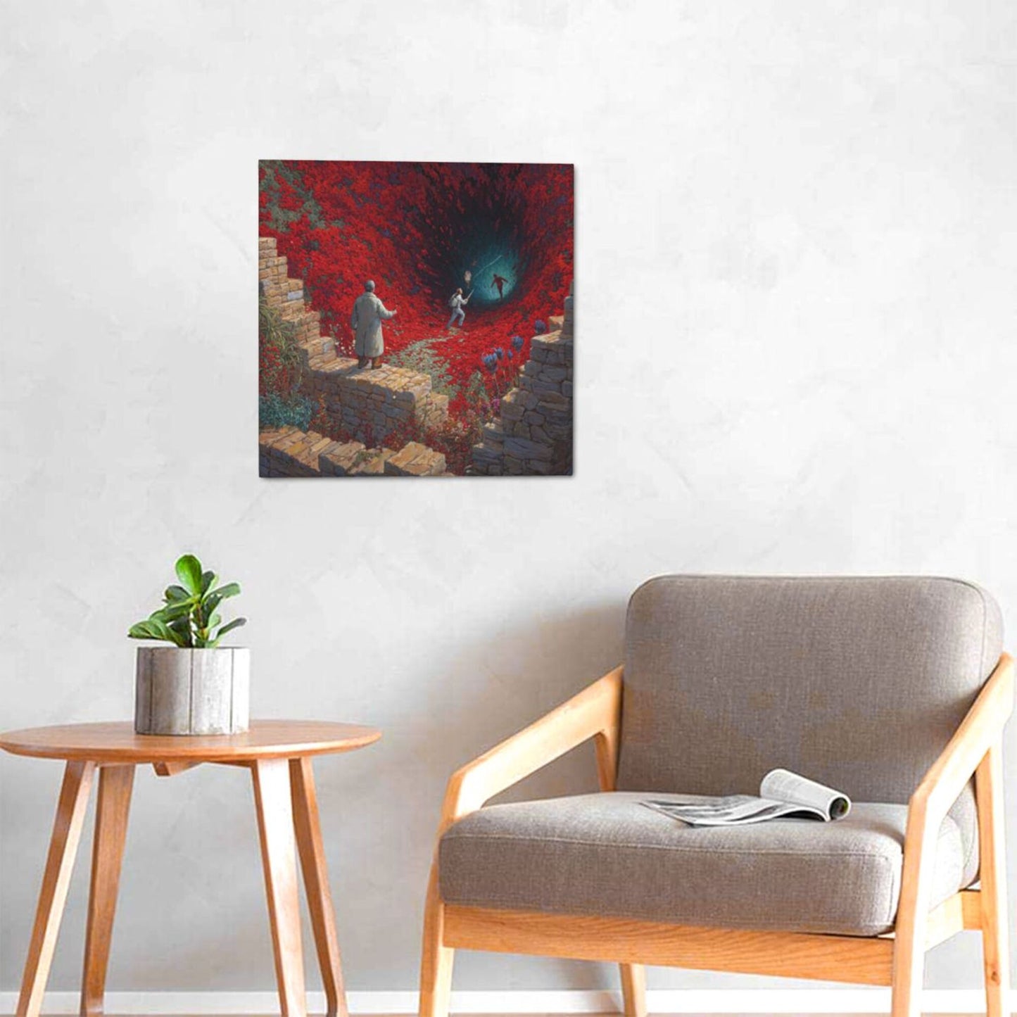 12×12 Inch Canvas Frameless Decorative Painting of Fantasy Scene - Immersive Art Exploration Home Wall Art