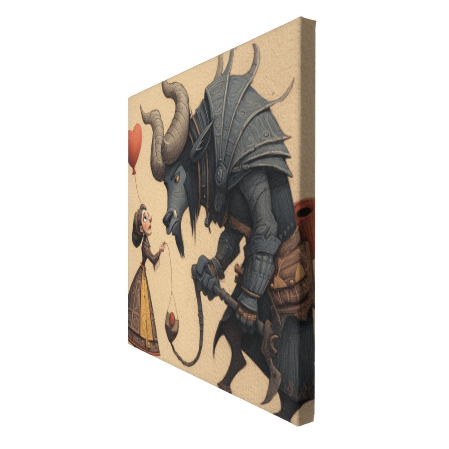 12×12 Inch Canvas Frameless Decorative Painting of Fairy - Tale - Style Fantasy Character Interaction - Fun Art - Atmosphere Home Wall Art