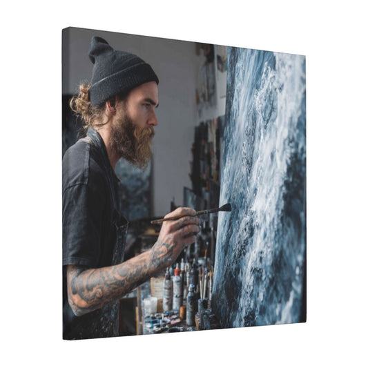 12×12 Inch Canvas Frameless Decorative Painting of Artistic Creation Moment - Home Decor Wall Art Capturing Artistic Charm