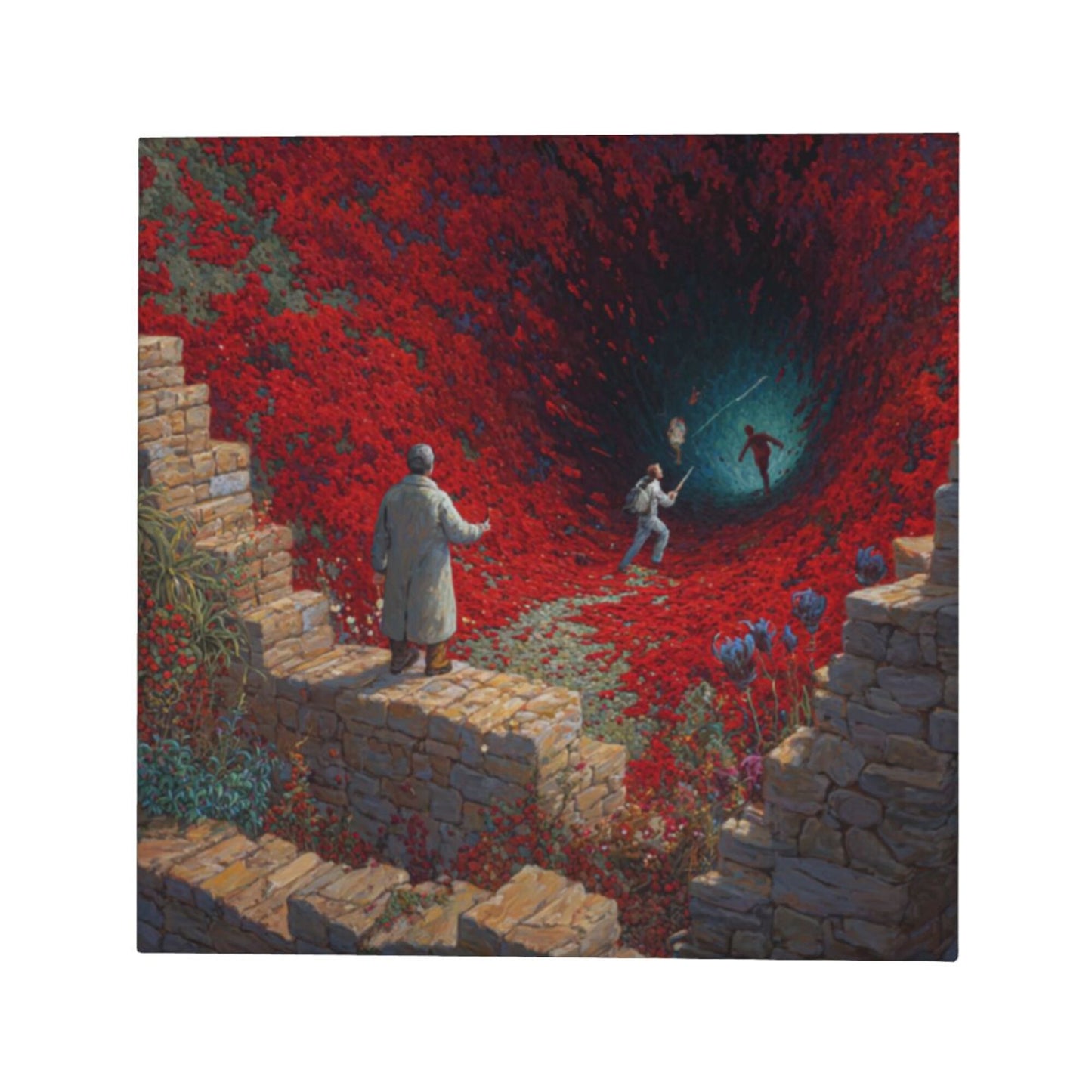 12×12 Inch Canvas Frameless Decorative Painting of Fantasy Scene - Immersive Art Exploration Home Wall Art