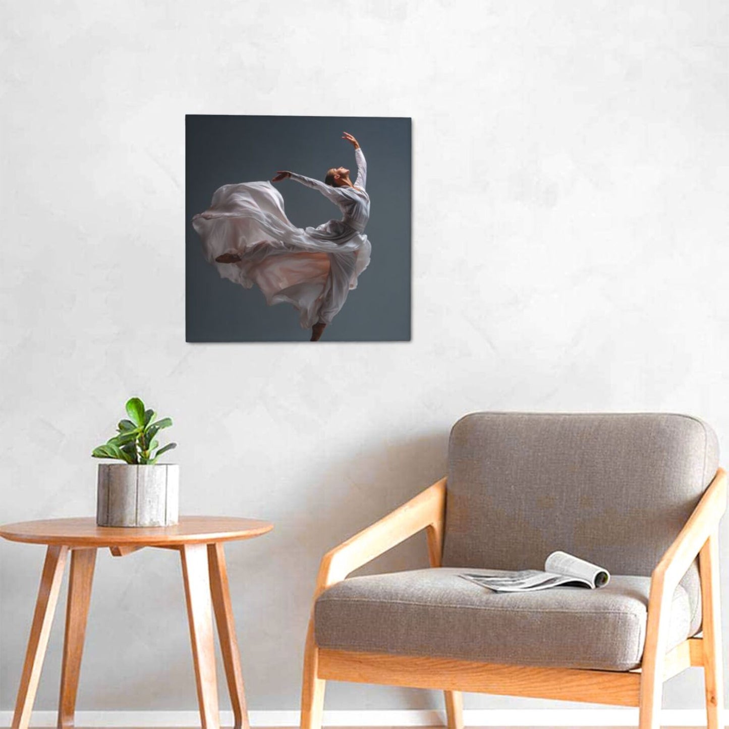 12×12 Inch Canvas Frameless Decorative Painting of Dance Art - Dynamic Dance Posture Wall Art for Living Room & Bedroom