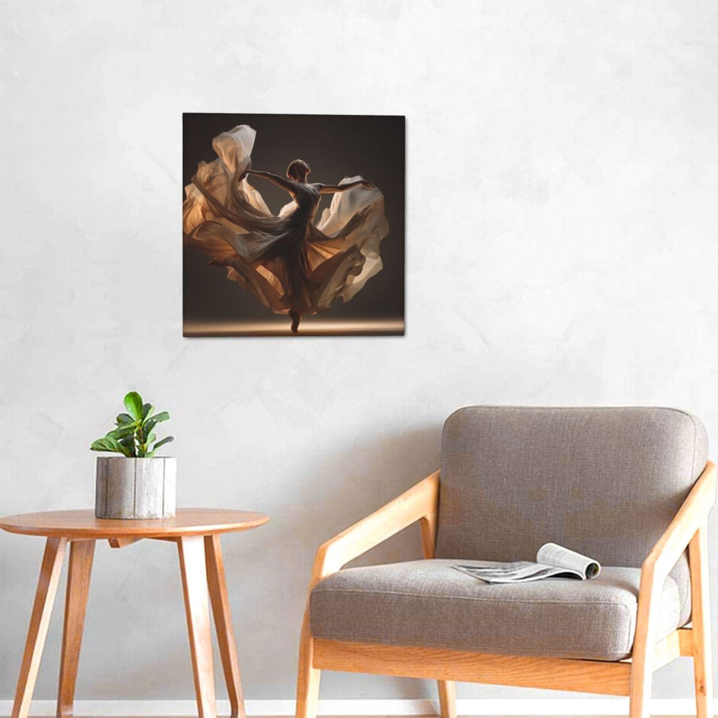 12×12 Inch Light - and - Shadow Dancer High - Quality Canvas Frameless Decorative Painting - Artistic Atmosphere Home Wall Art