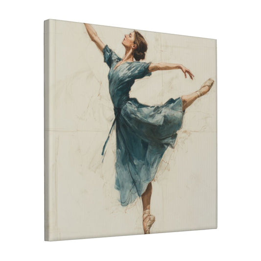 12×12 Inch Hand - drawn Style Ballerina Canvas Frameless Decorative Painting - Artistic Wall Art for Living Room & Bedroom