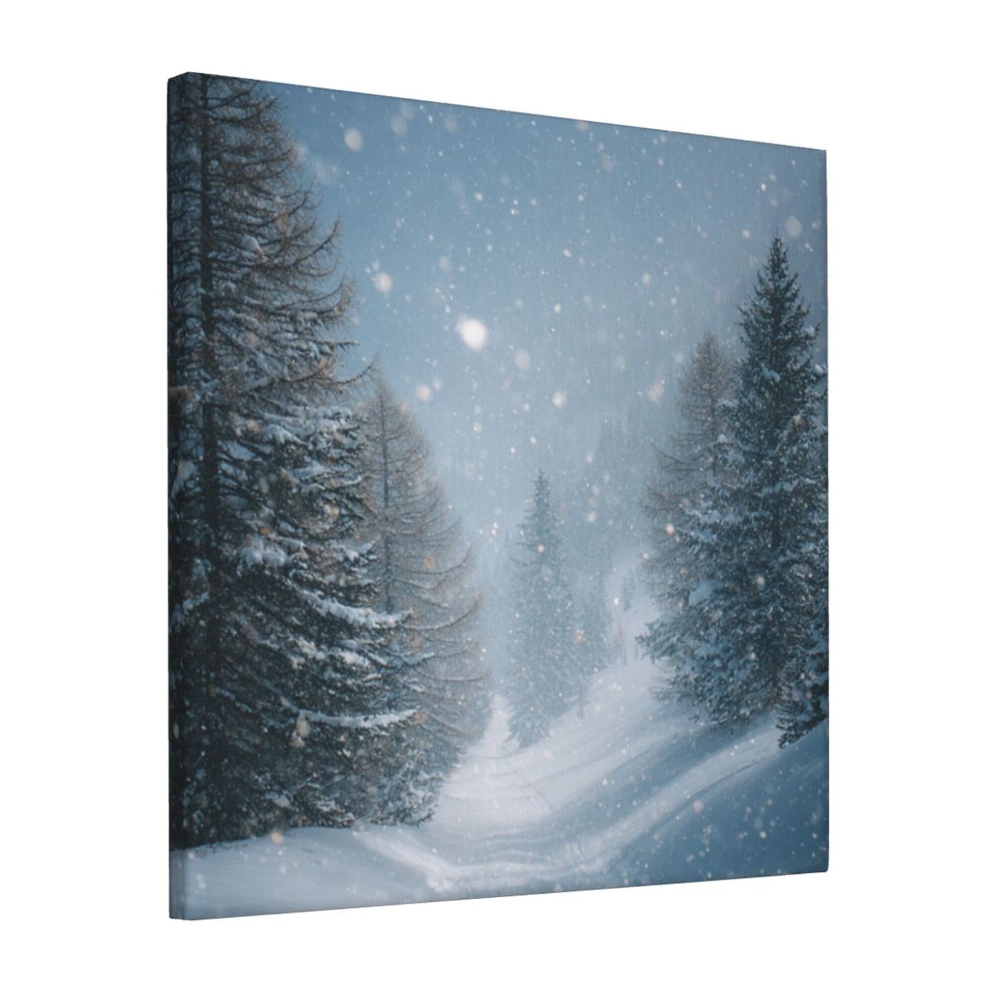12×12 Inch Snow - Scenery Forest High - Quality Canvas Frameless Decorative Painting - Quiet Winter Atmosphere Home Wall Art