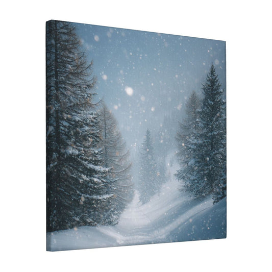 12×12 Inch Snow - Scenery Forest High - Quality Canvas Frameless Decorative Painting - Quiet Winter Atmosphere Home Wall Art