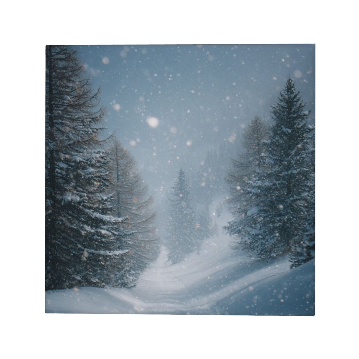 12×12 Inch Snow - Scenery Forest High - Quality Canvas Frameless Decorative Painting - Quiet Winter Atmosphere Home Wall Art