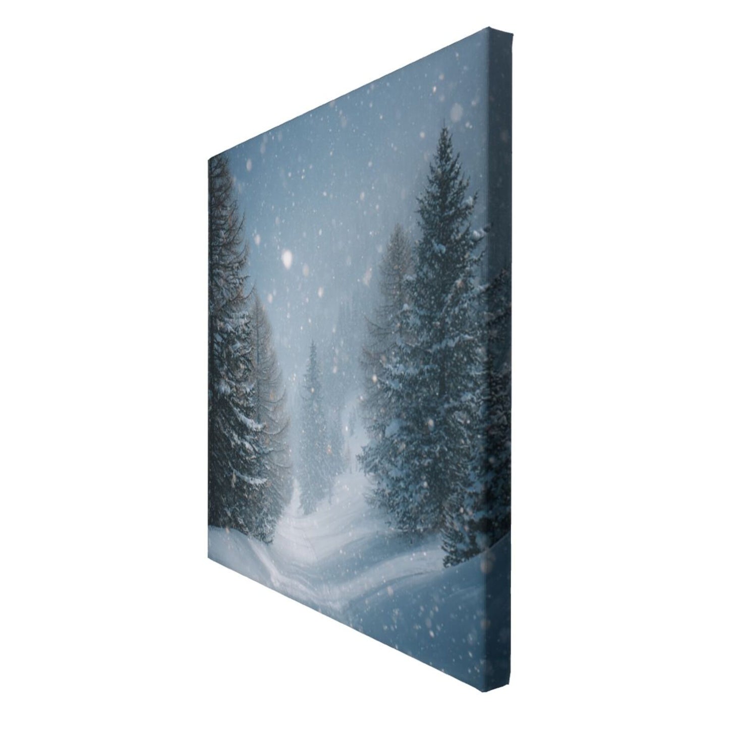 12×12 Inch Snow - Scenery Forest High - Quality Canvas Frameless Decorative Painting - Quiet Winter Atmosphere Home Wall Art