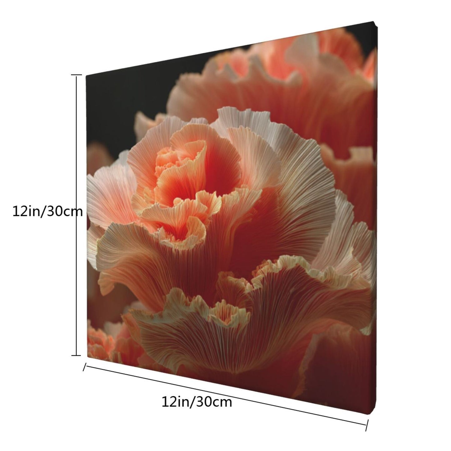 12×12 Inch Soft Gradient Petal High - Quality Canvas Frameless Decorative Painting - Romantic Floral Art Home Wall Decor
