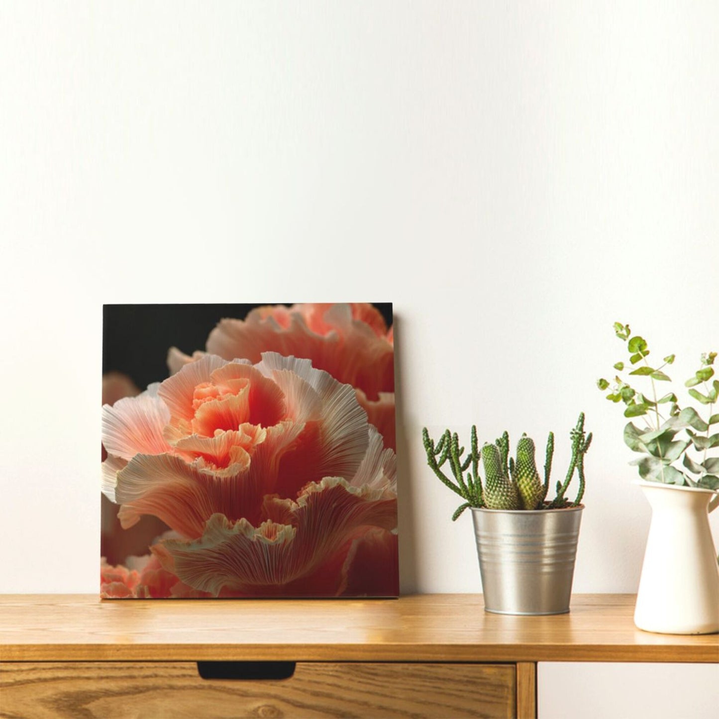 12×12 Inch Soft Gradient Petal High - Quality Canvas Frameless Decorative Painting - Romantic Floral Art Home Wall Decor